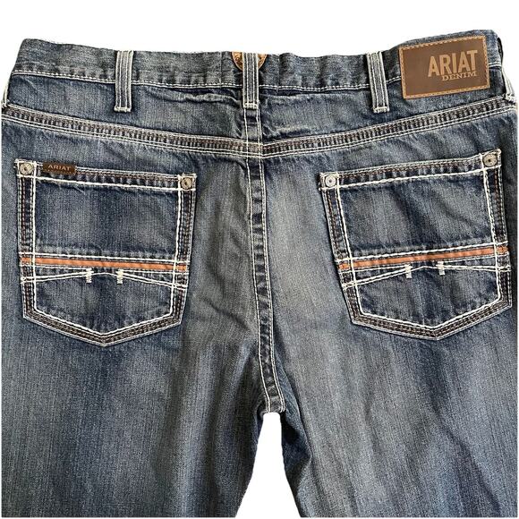 Ariat M4 Low Rise Relaxed Boot Cut Jeans Size 38X34 Blue Coltrane Durango - Picture 5 of 8